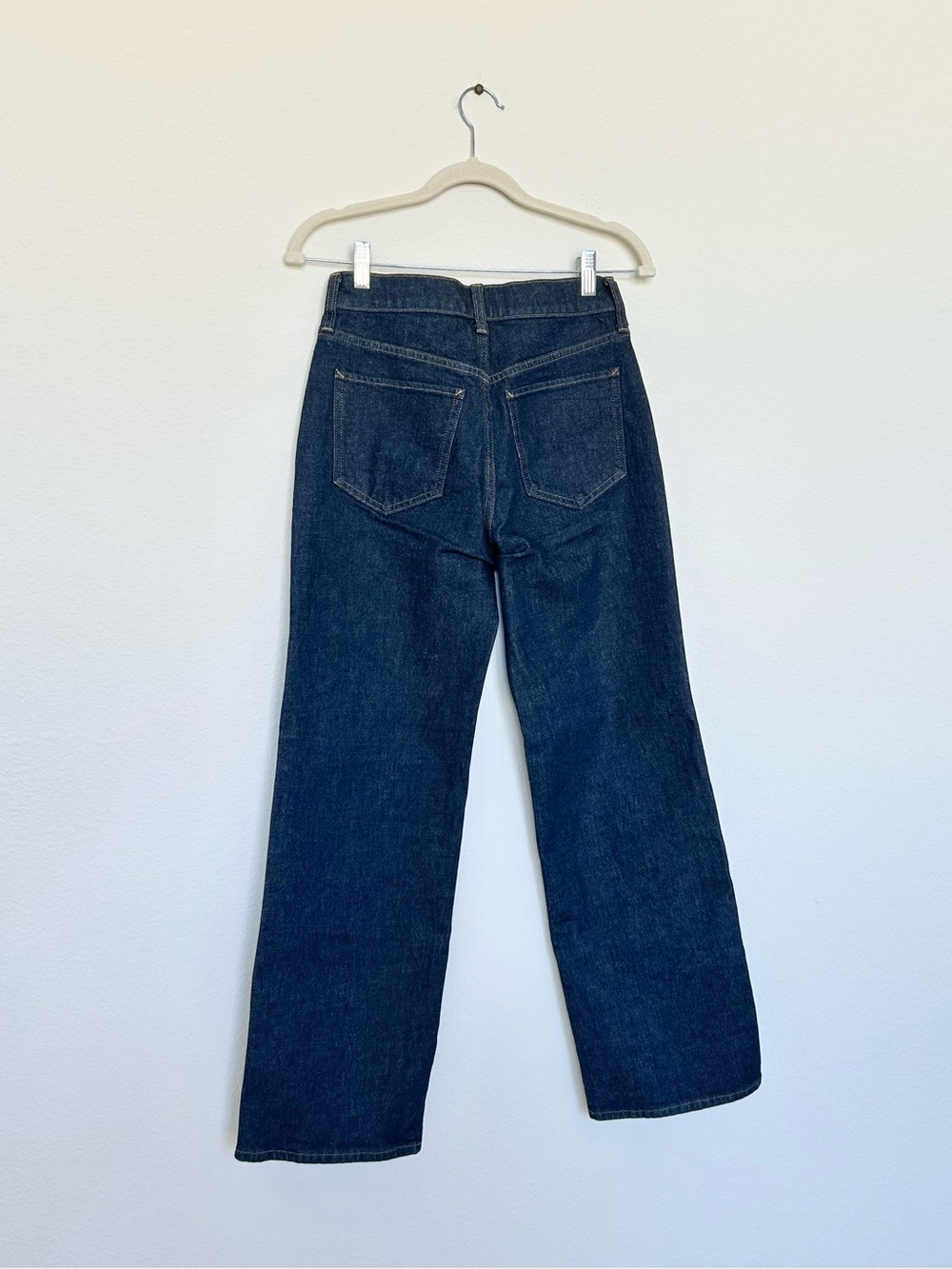 J. Crew Full Length Slim Wide Jean with Patch Pockets in Rinse Wash - Picture 9 of 12
